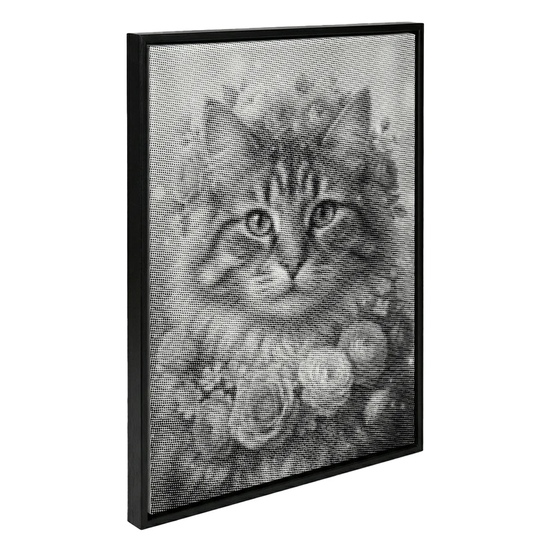 Peinture à points de chat avec des fleurs
