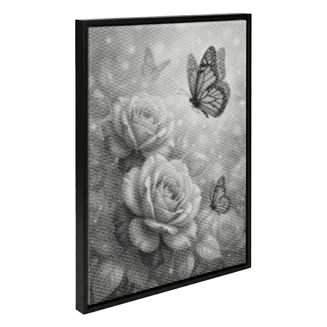 Peinture à pois papillon avec roses
