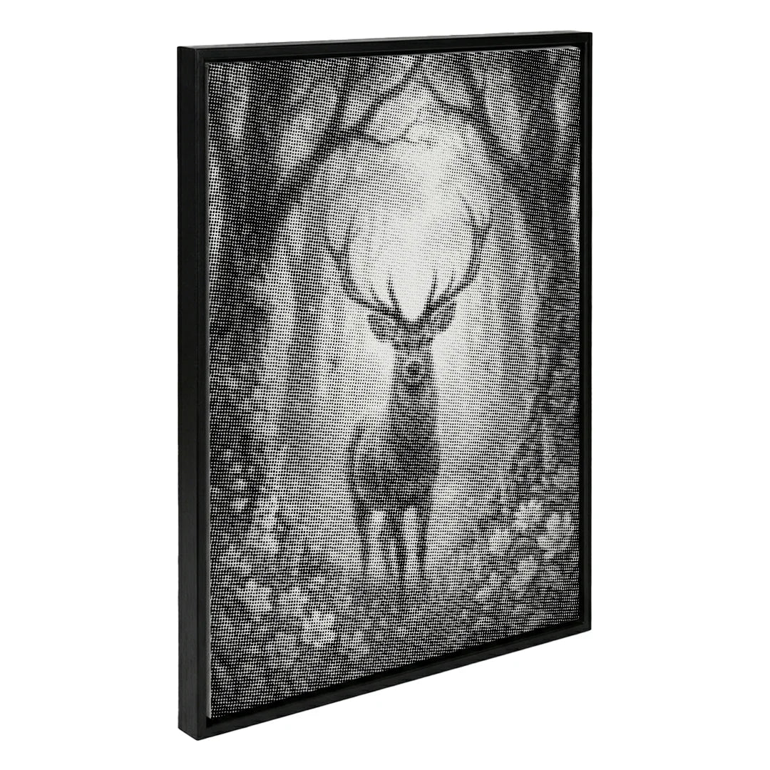 Peinture à points de cerf avec des fleurs