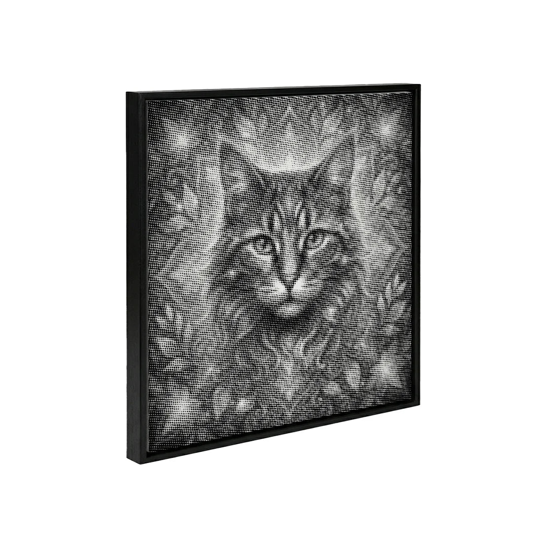 Chat avec peinture à pois de fleurs