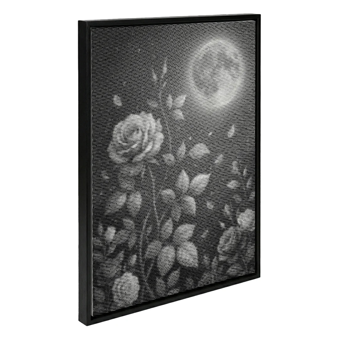 Peinture à points de roses et de lune