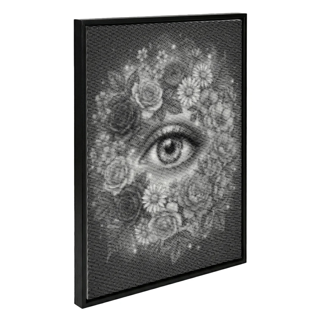 Oeil avec peinture à points de fleurs