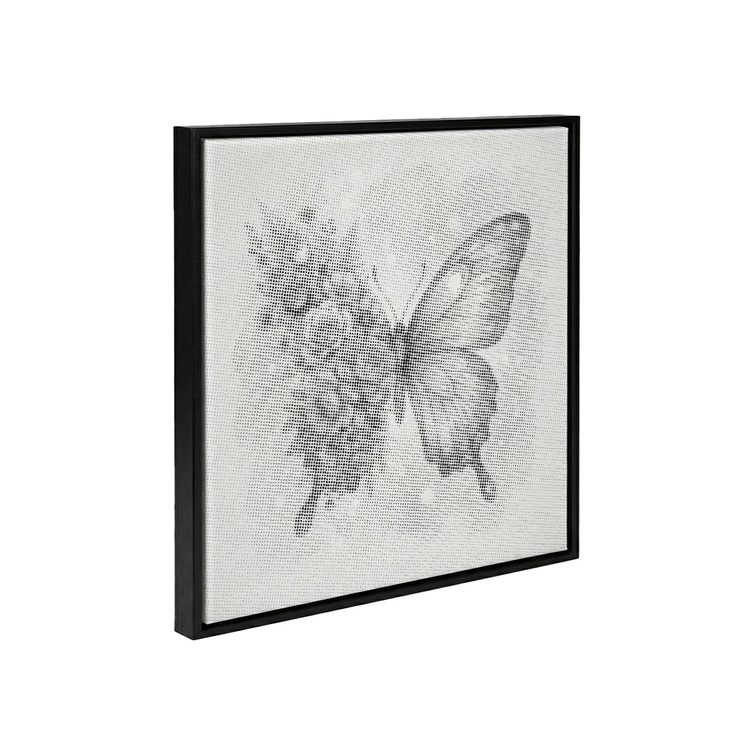 Peinture à pois fleur papillon