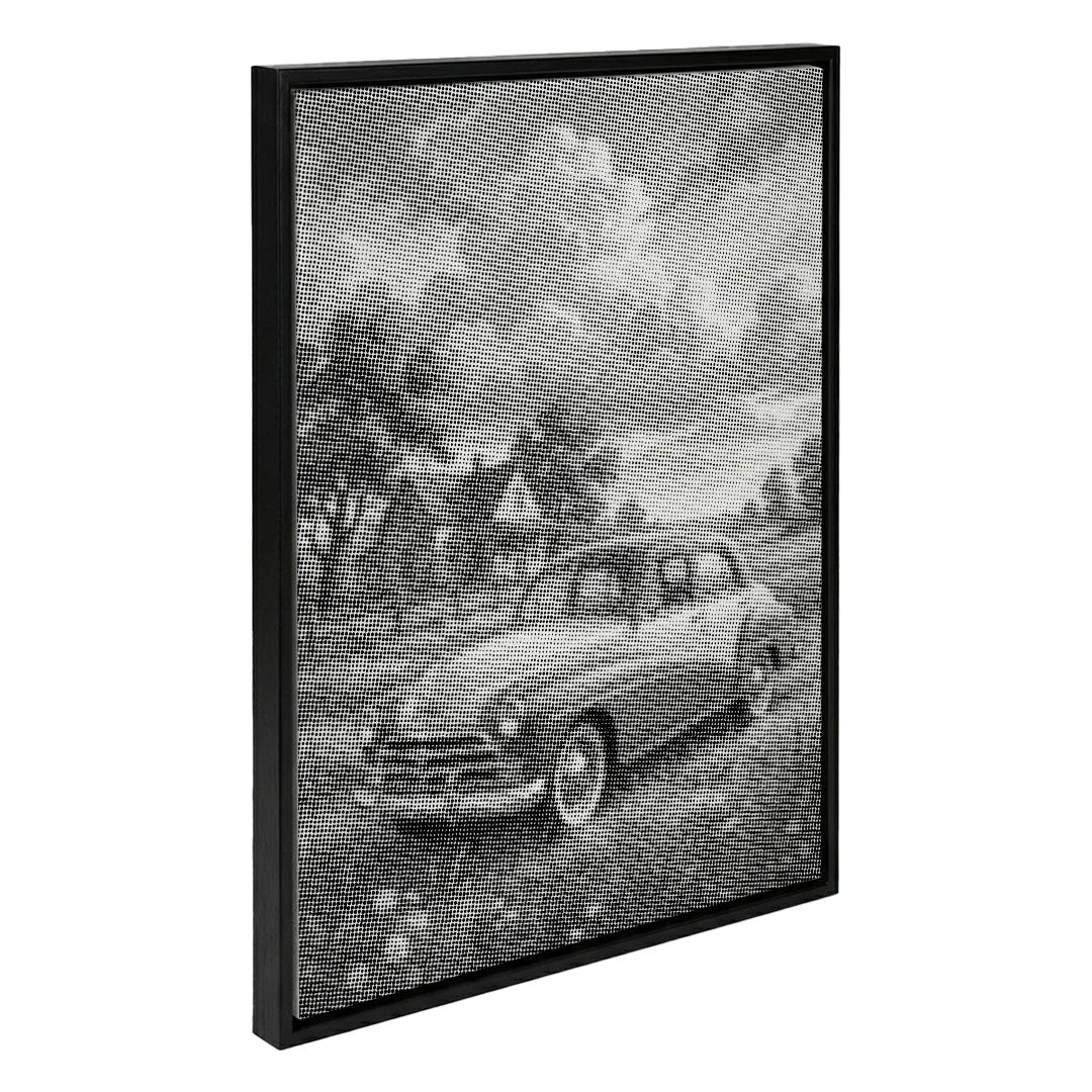 Vieille voiture sur la peinture de point de ferme