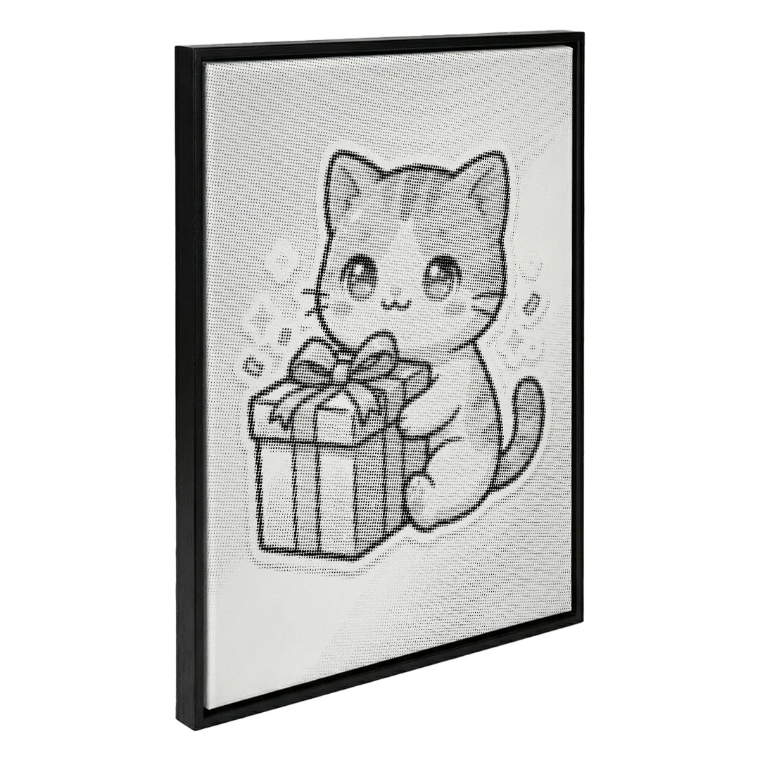 Chat avec peinture à points cadeau