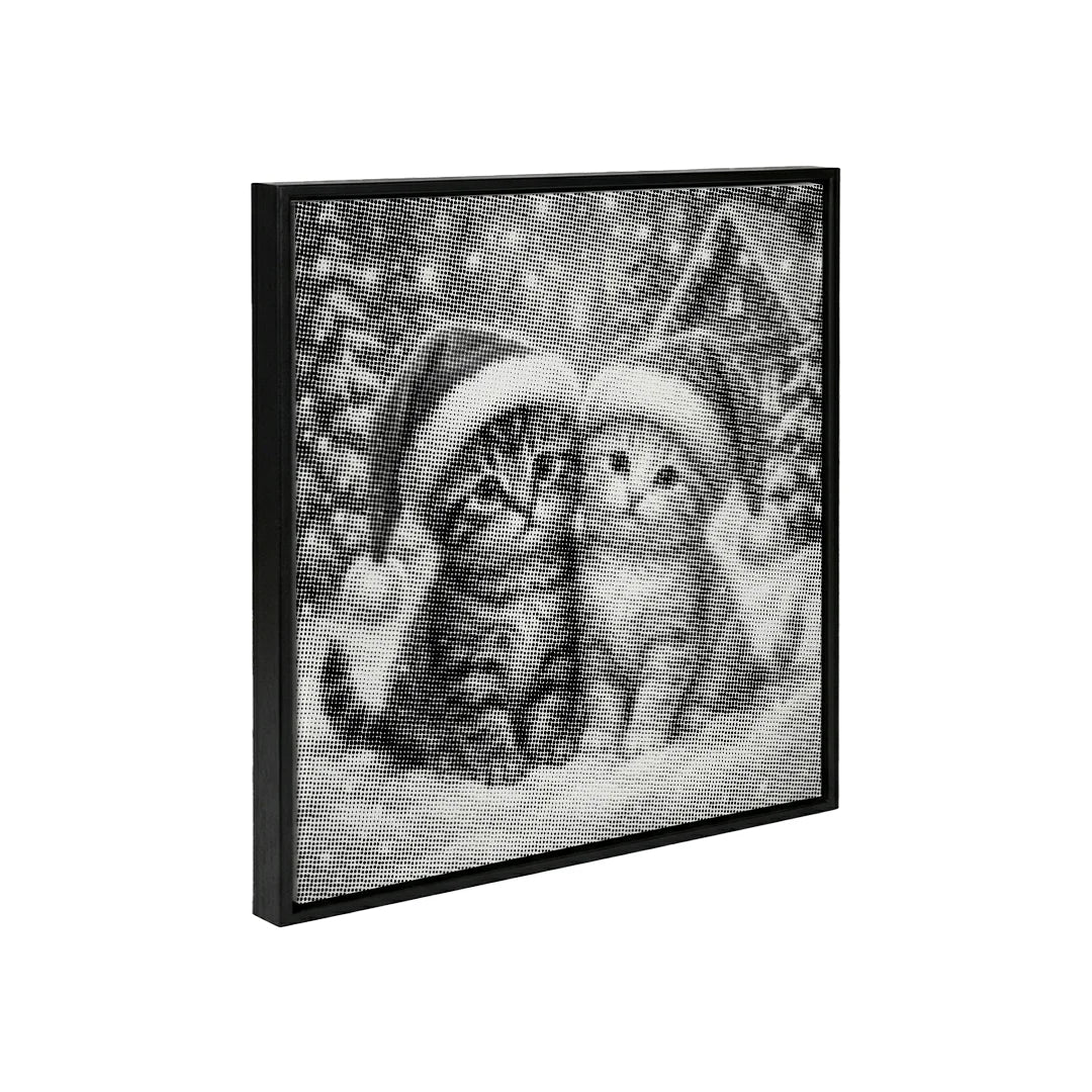 Peinture à pois de chaton de Noël