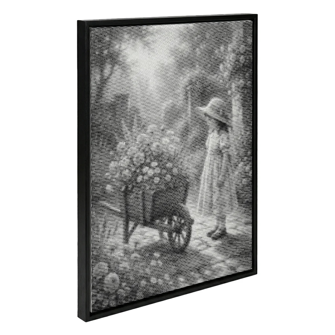 Fille avec un panier de fleurs, peinture à points