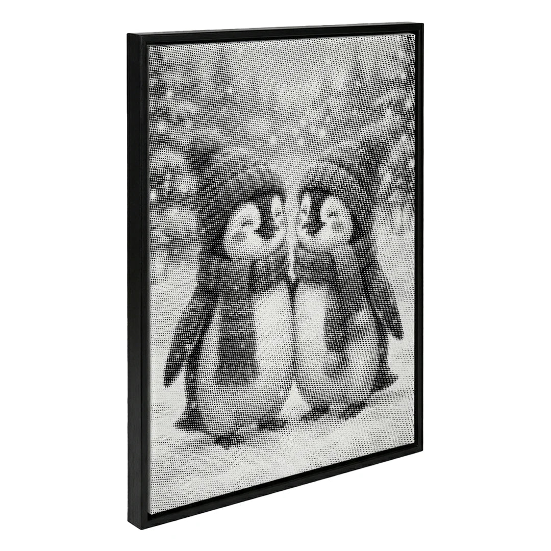 Peinture à points de pingouins d’hiver