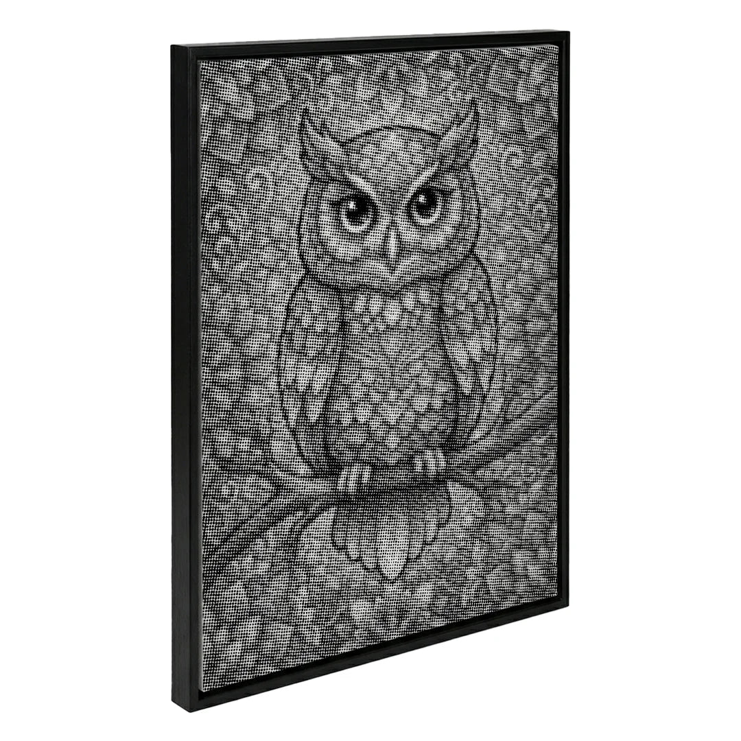 Peinture à points de hibou sur une branche