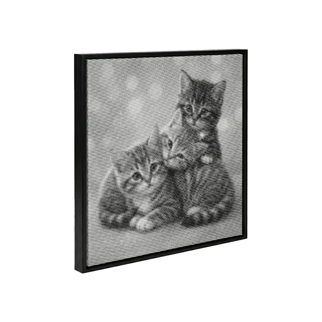 Peinture à points de 3 chatons mignons