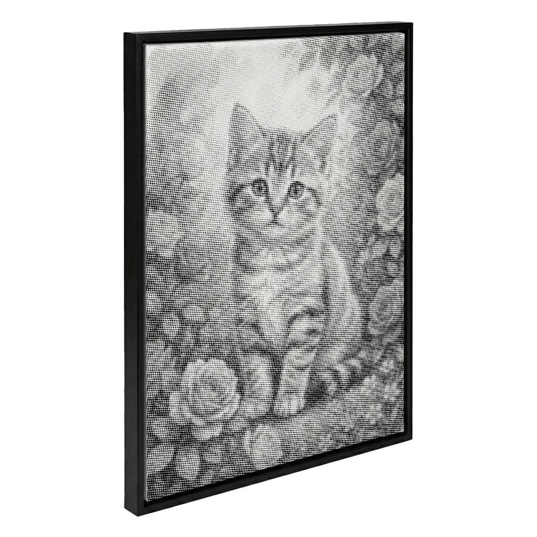 Peinture à points de chat avec des fleurs