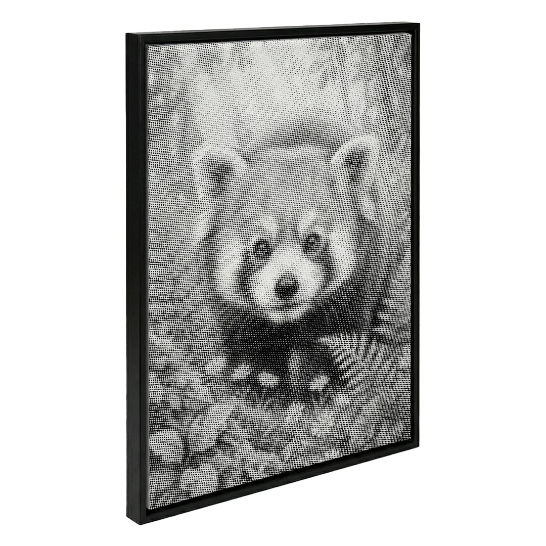 Panda roux avec peinture à pois de fleurs