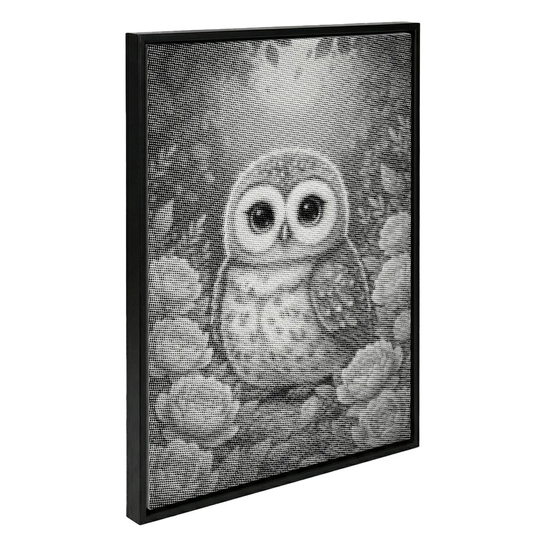 Bébé hibou avec peinture à pois de fleurs