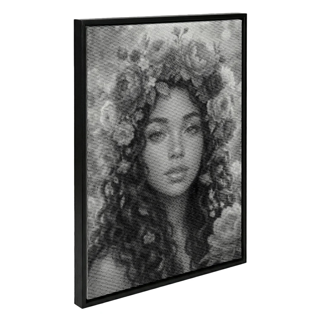 Peinture à points de femmes avec des fleurs