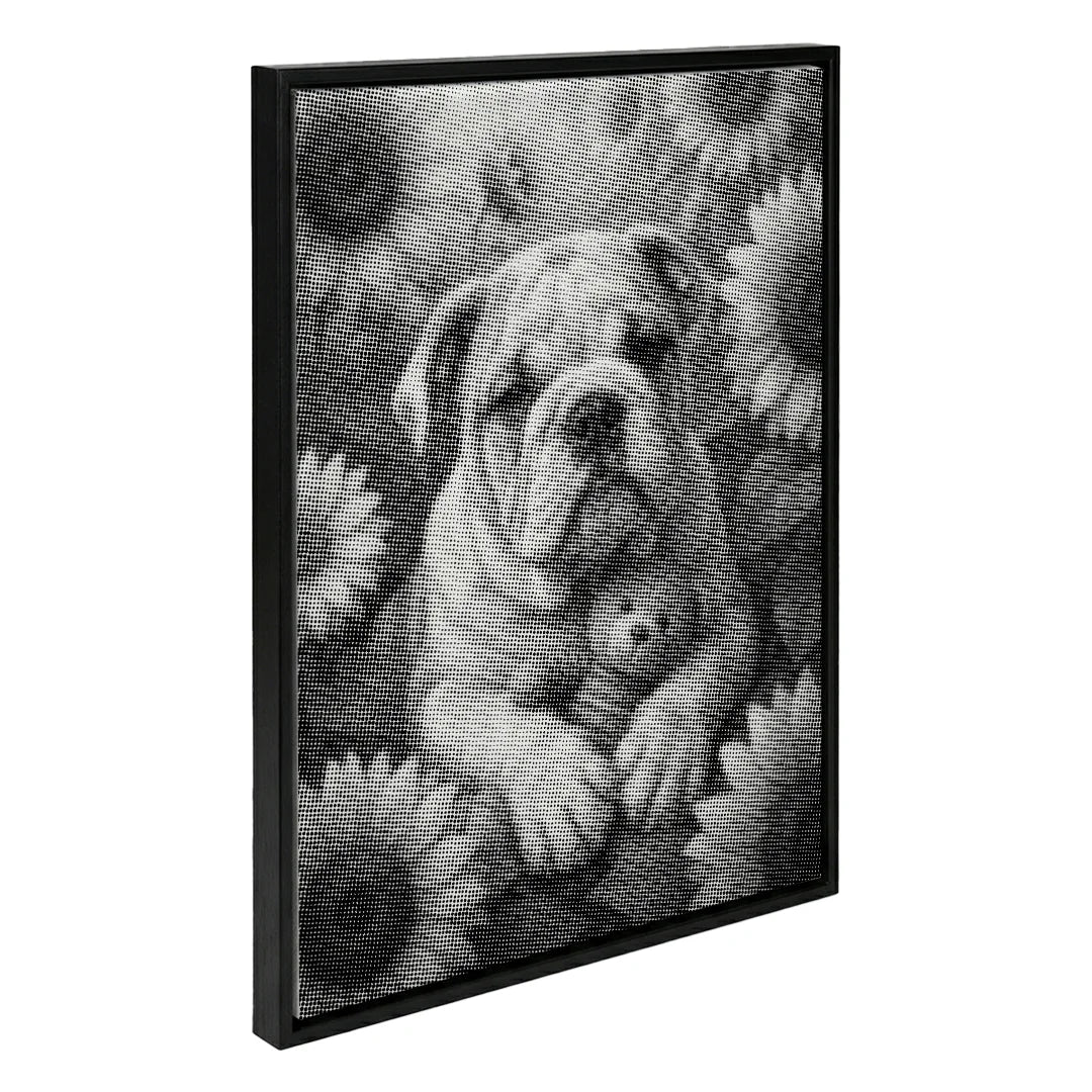 Peinture à pois bouledogue