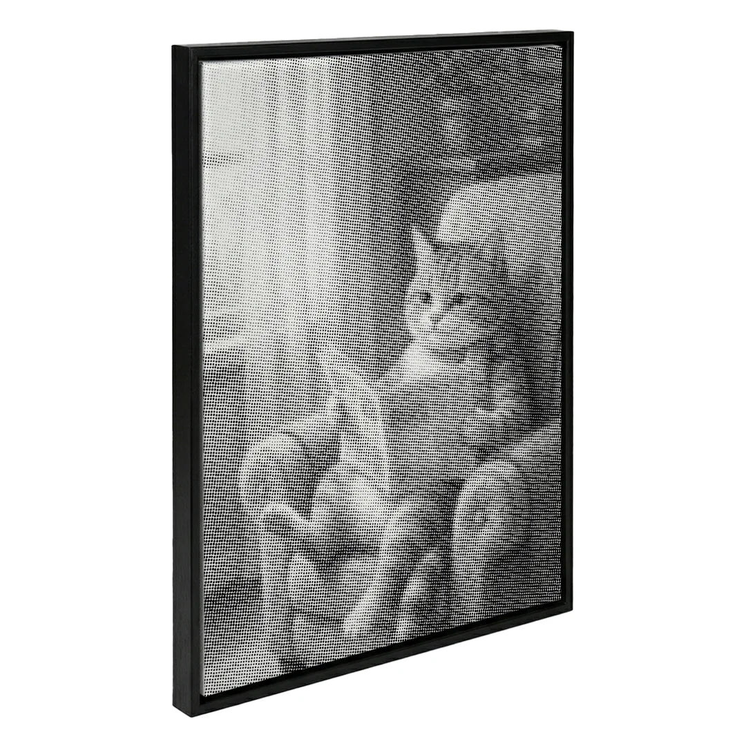 Chat sur une peinture à points de canapé
