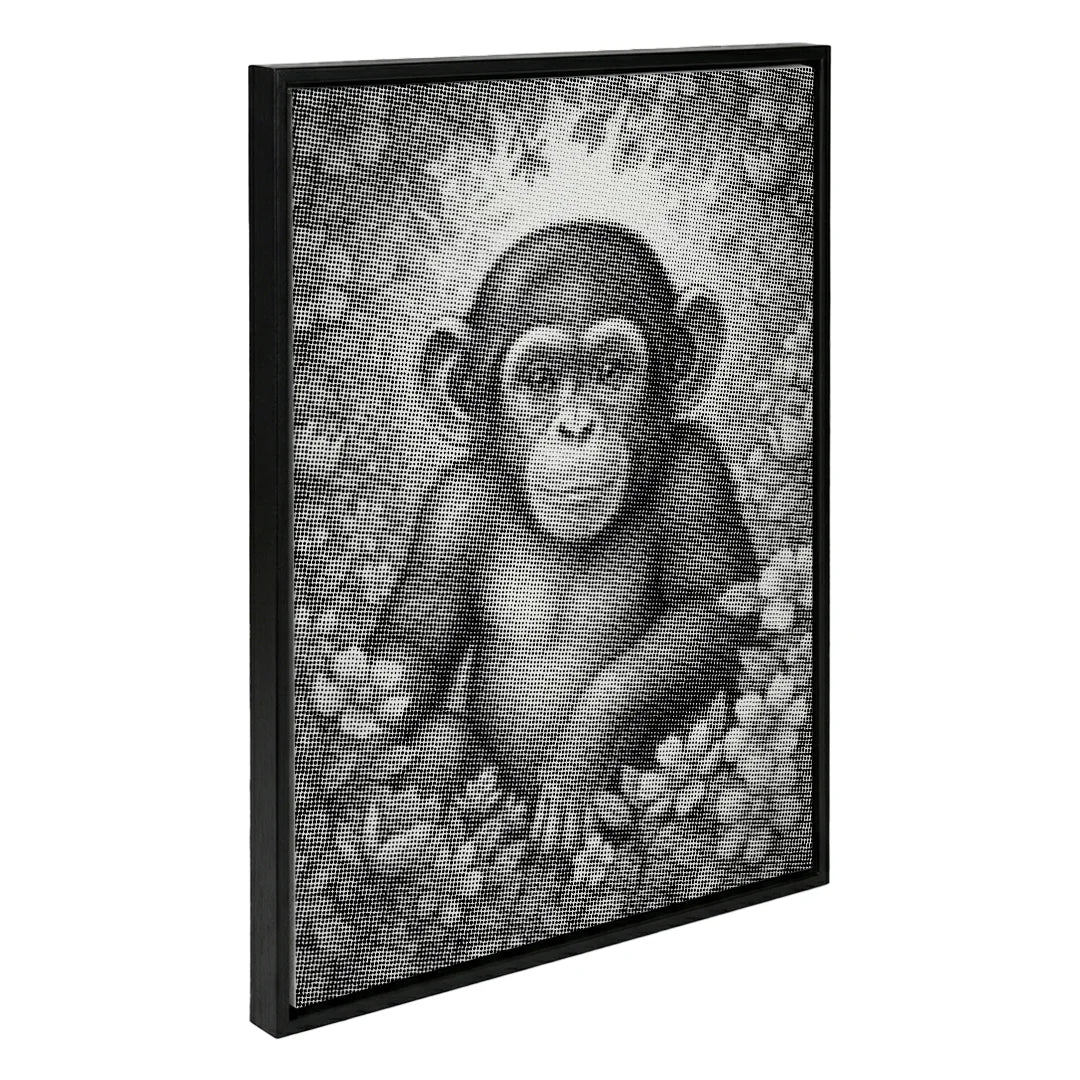 Singe avec peinture à pois de fleurs