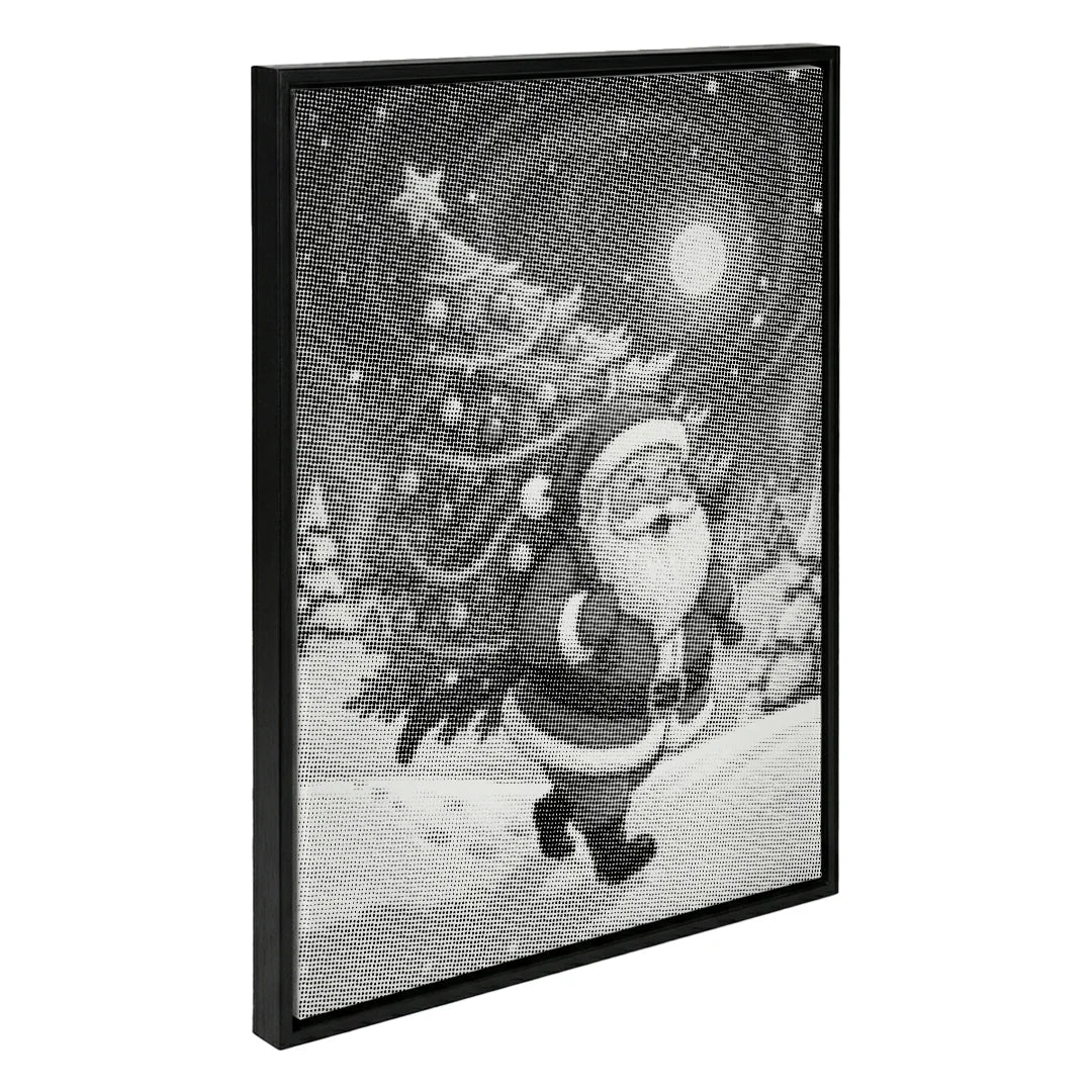 Peinture à pois du Père Noël avec un arbre de Noël