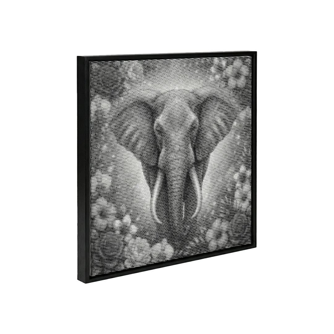 Peinture à pois d'éléphant avec des fleurs