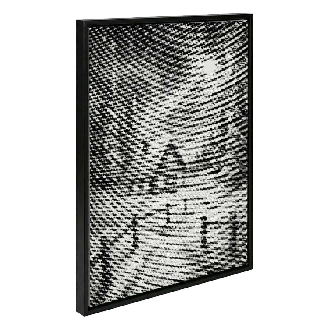 Peinture à points de paysage d’hiver