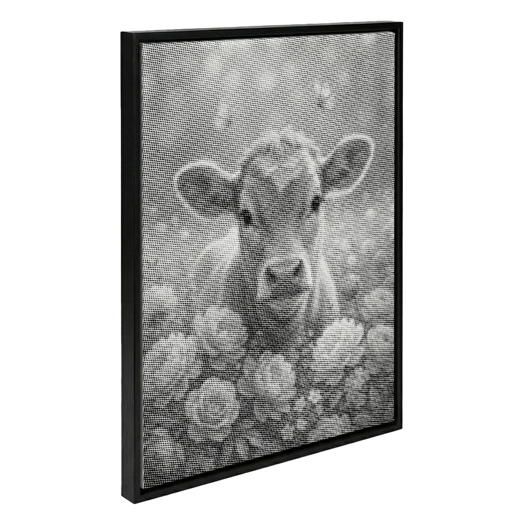Vache avec peinture à pois de fleurs