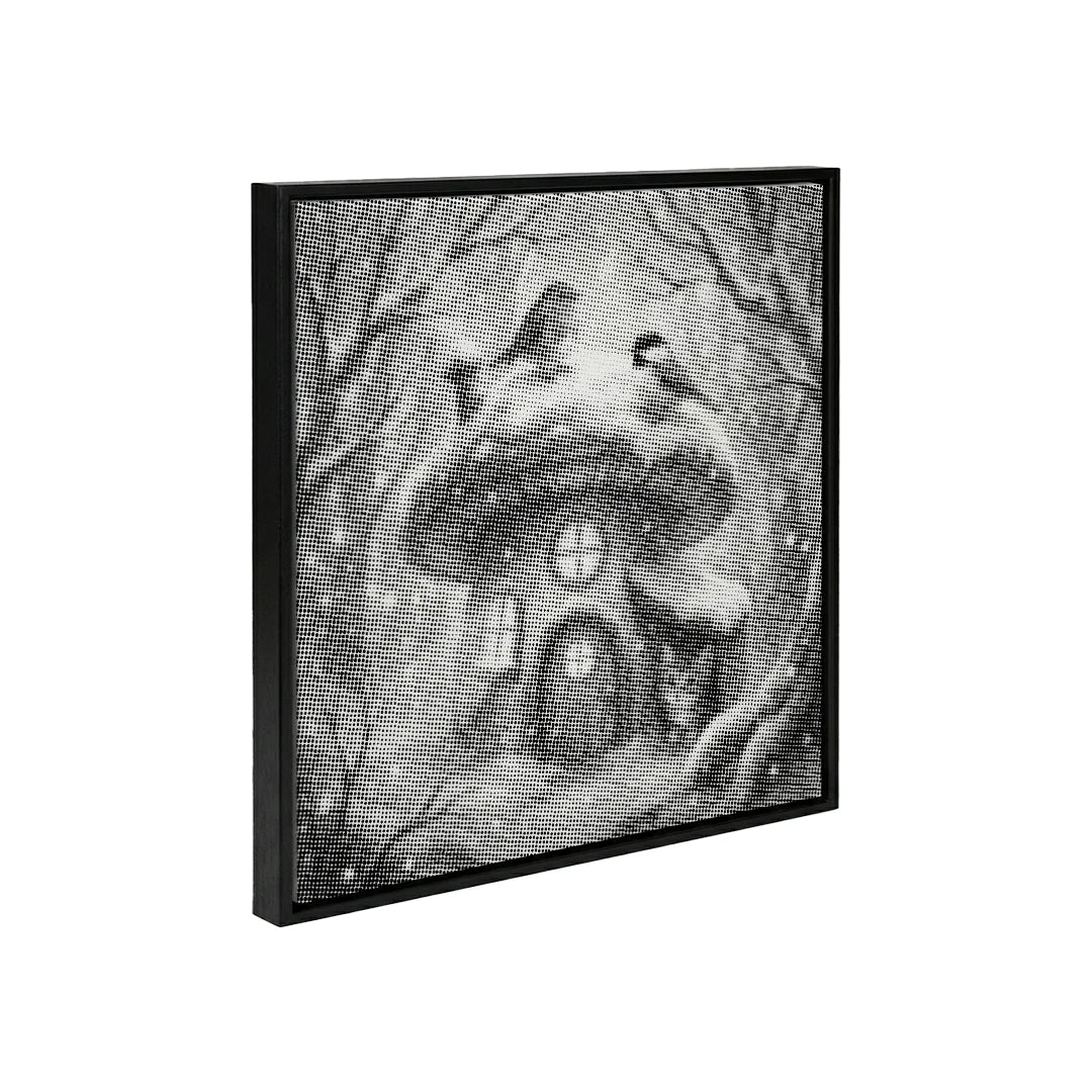 Chaton et oiseaux dans la peinture à points de neige