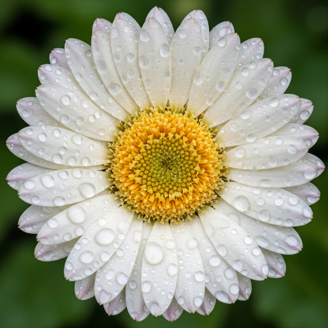 Fleur avec des gouttelettes d’eau Dot Painting