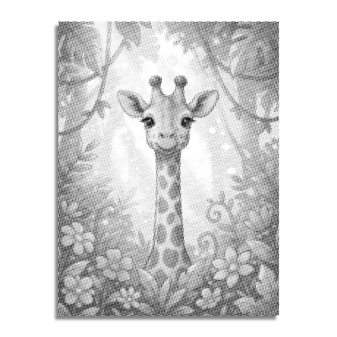 Peinture à pois girafe avec fleurs