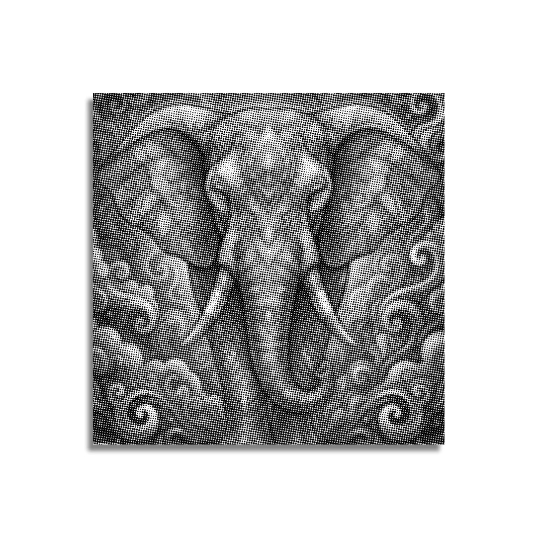 Éléphant sur une peinture à points de nuage