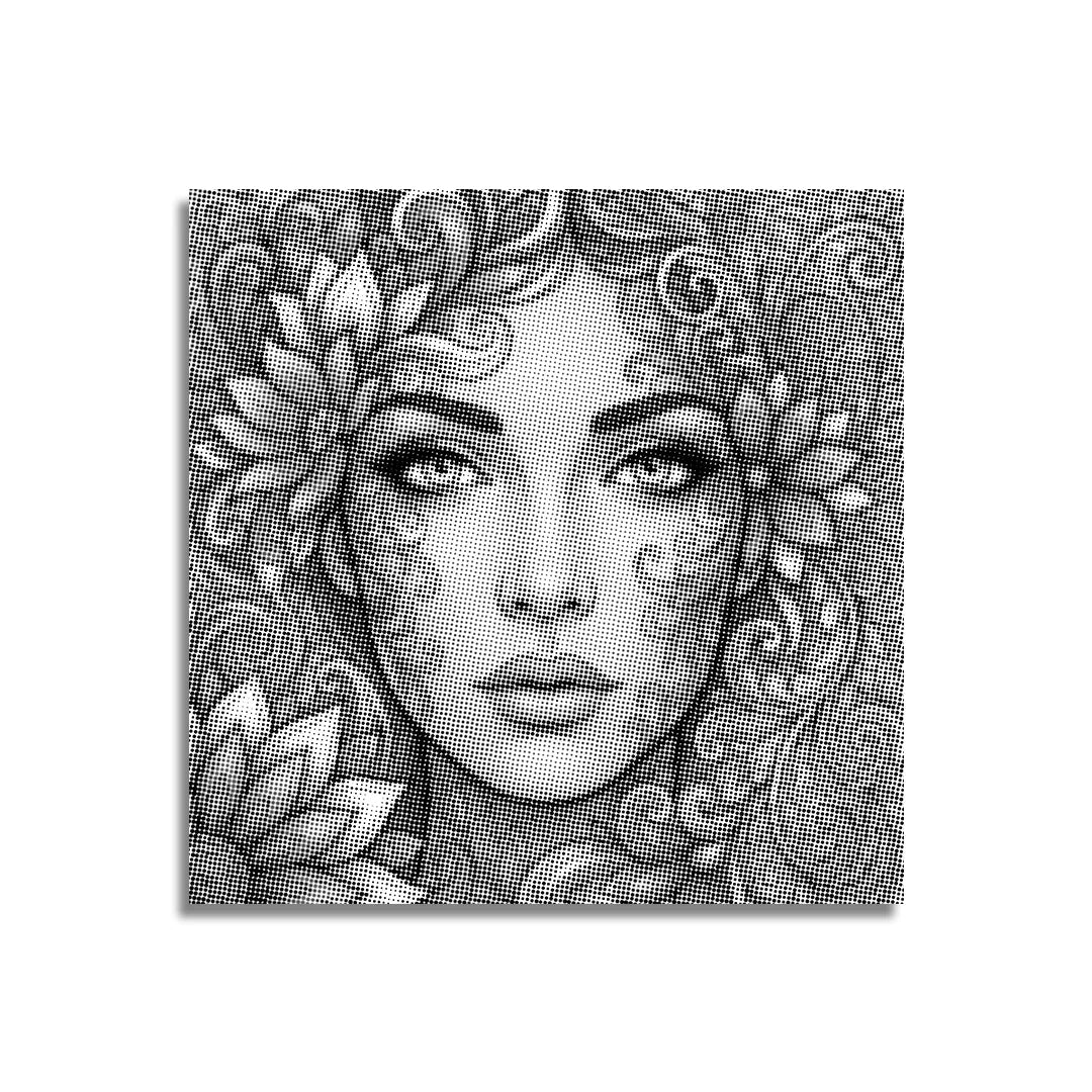 Peinture à points de visage botanique