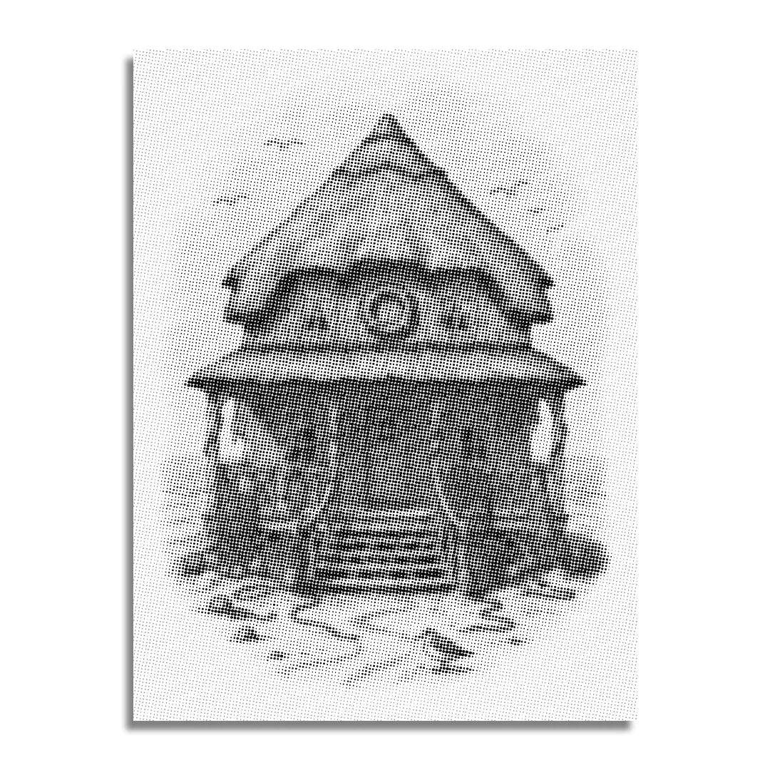 Peinture de point de chalet de plage