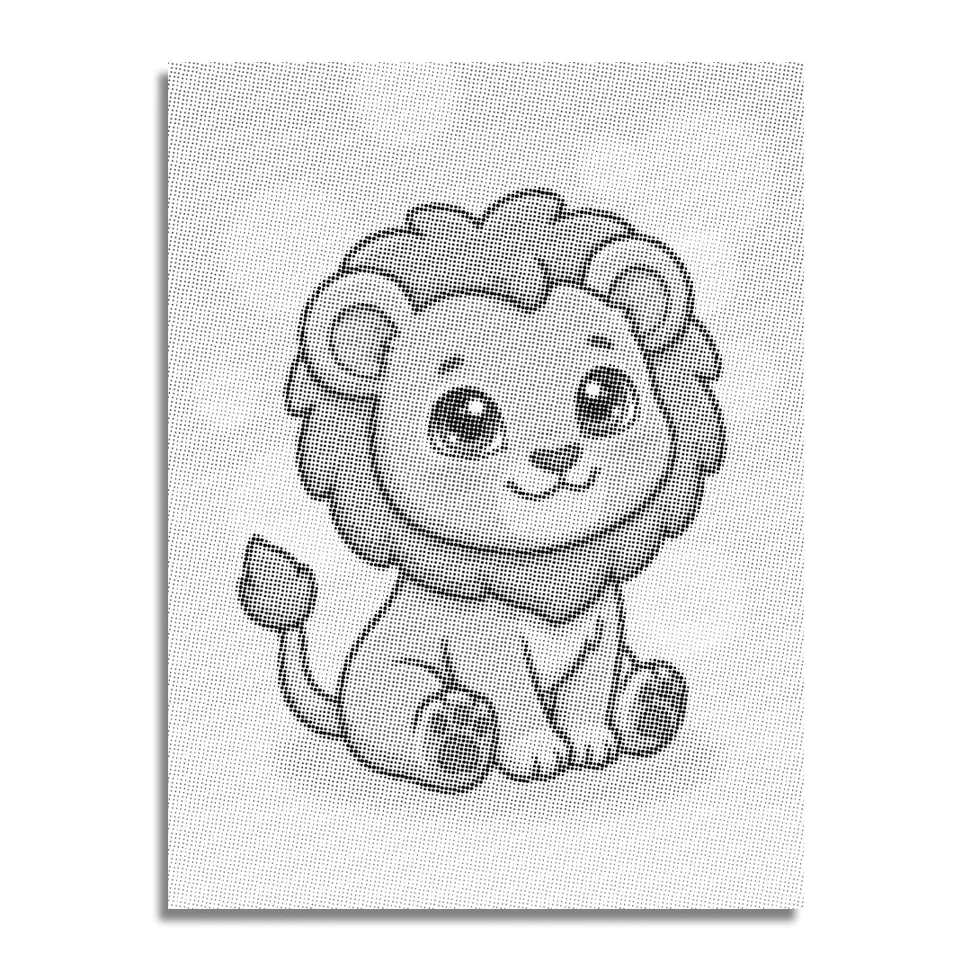 Peinture à points de lion