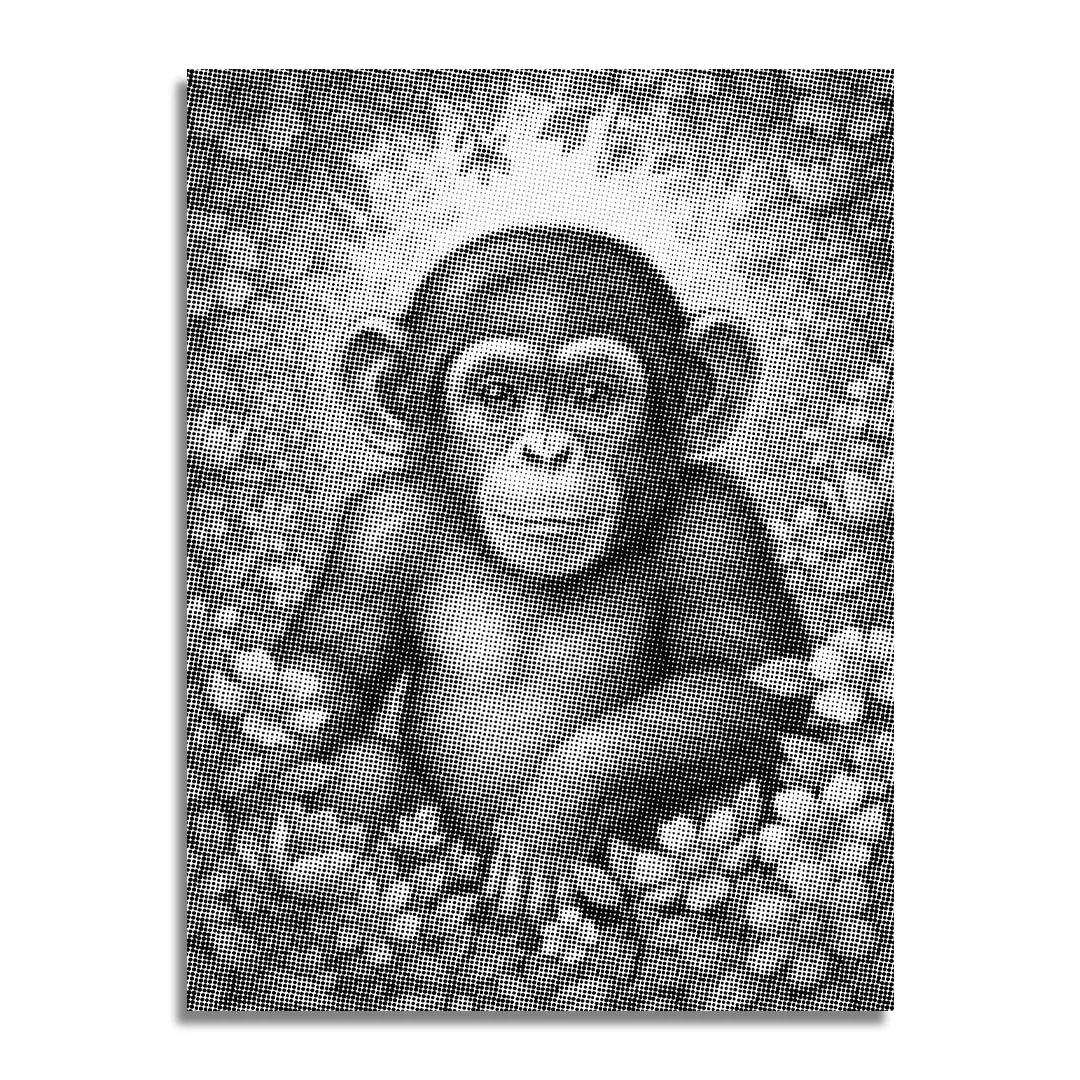 Singe avec peinture à pois de fleurs