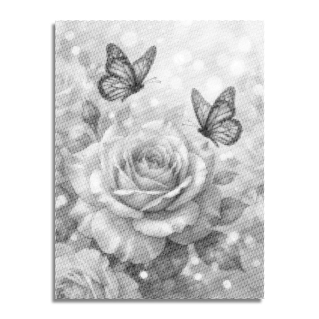 Papillon avec peinture à pois roses