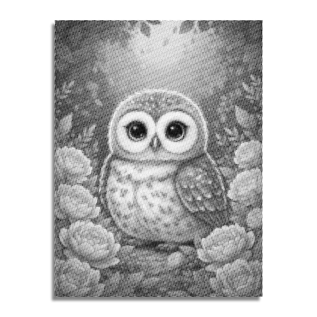 Bébé hibou avec peinture à pois de fleurs