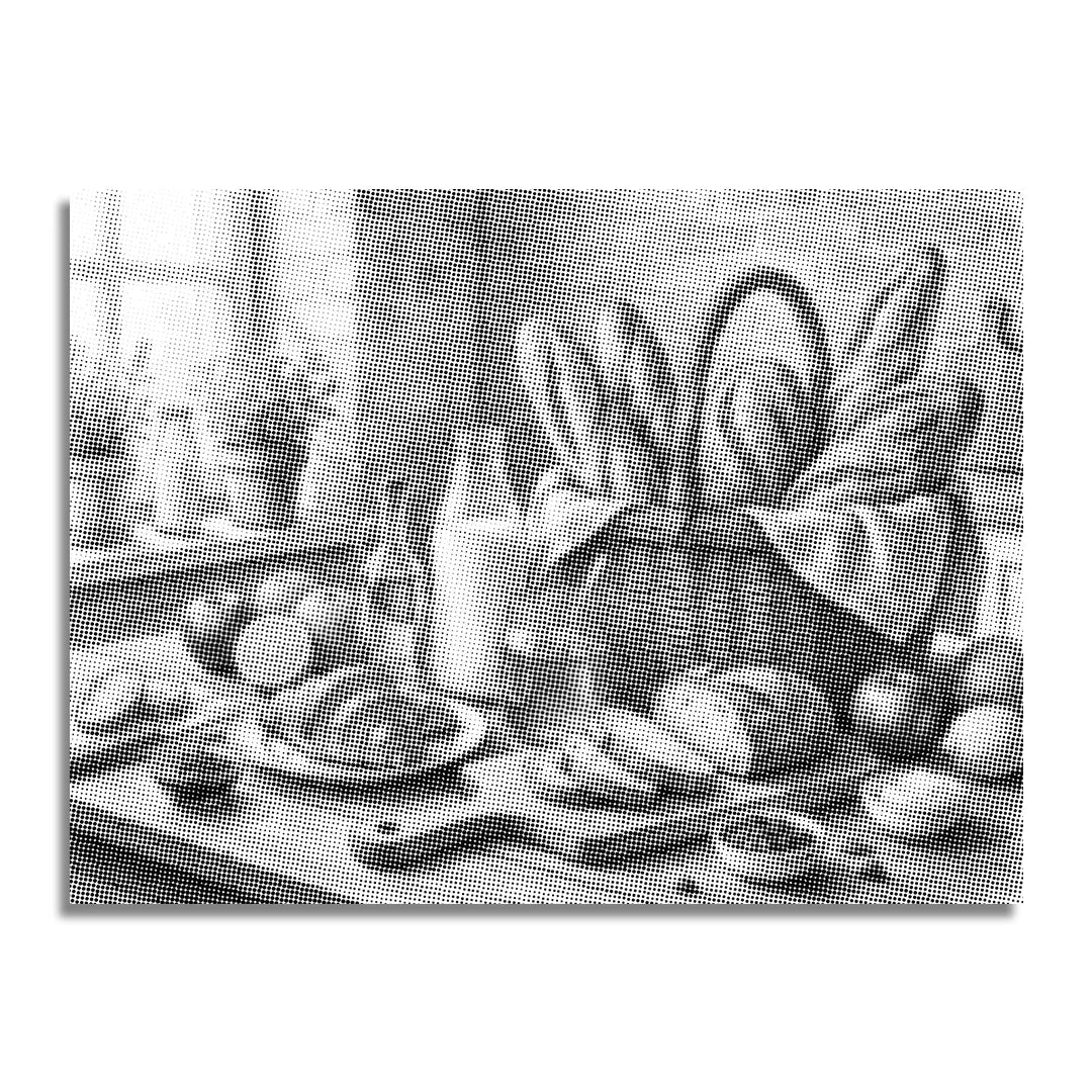 Peinture à points de corbeille à pain