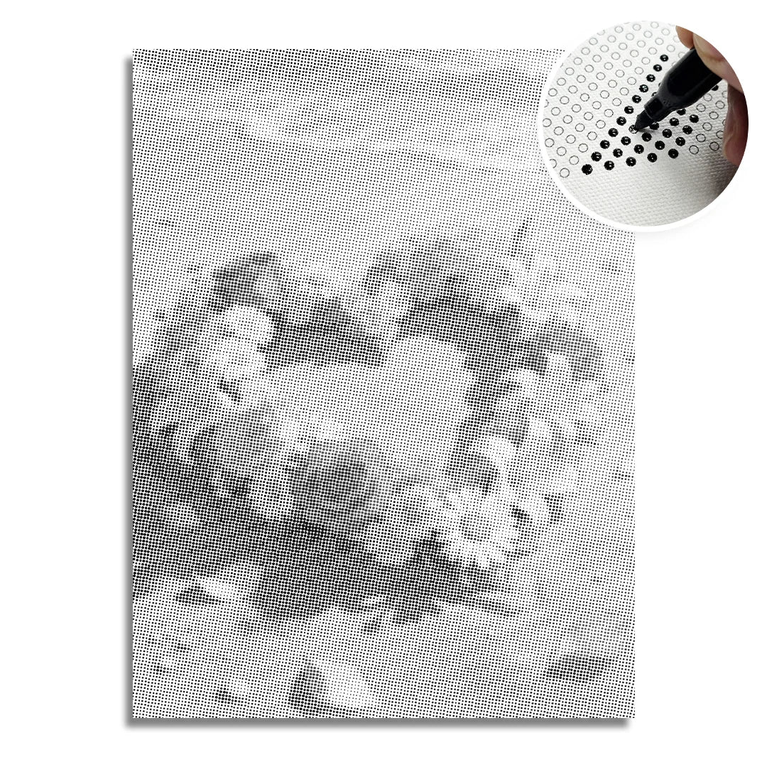 Dot Painting Fleurs sur le Rivage