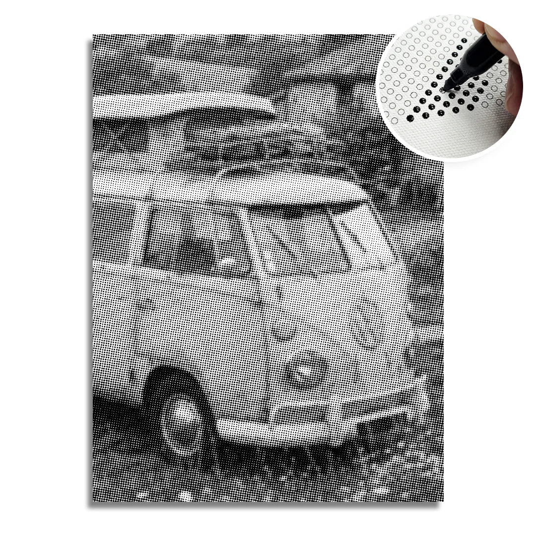 Dot Painting Oude VW-bus