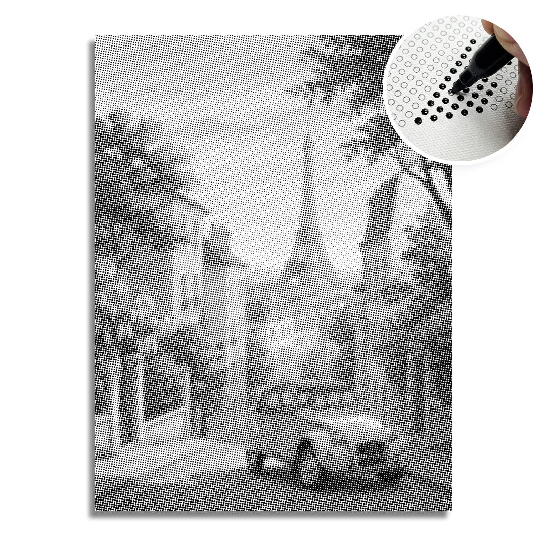 Vieille Coccinelle à Paris Dot Painting