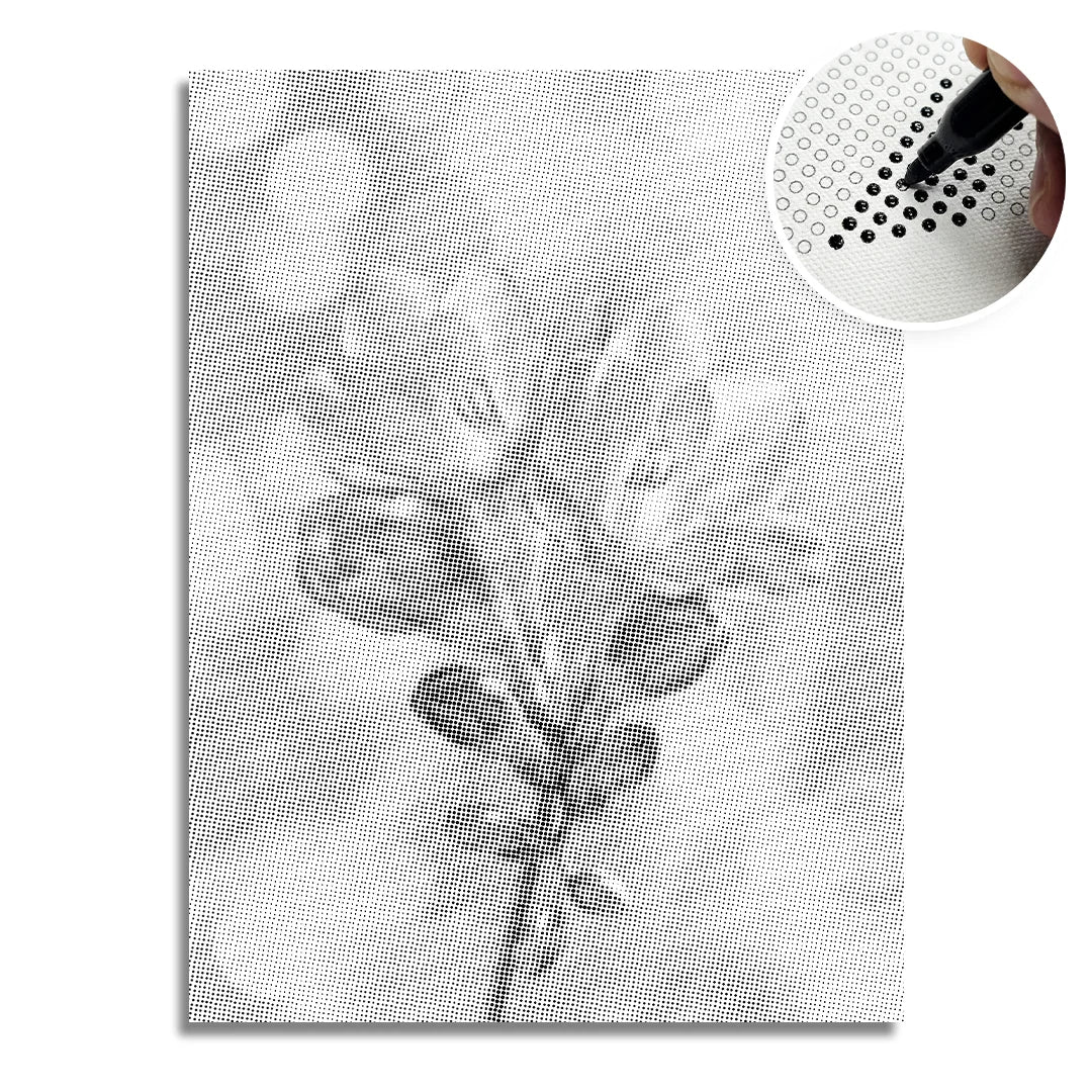 Peinture à points fleur à la hausse