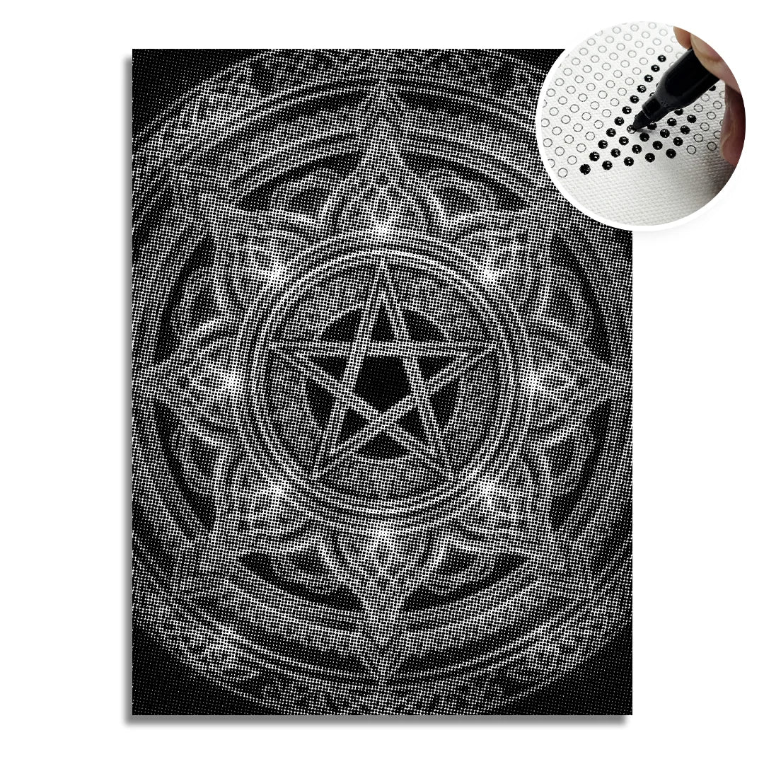 Peinture de points d’étoile de mandala