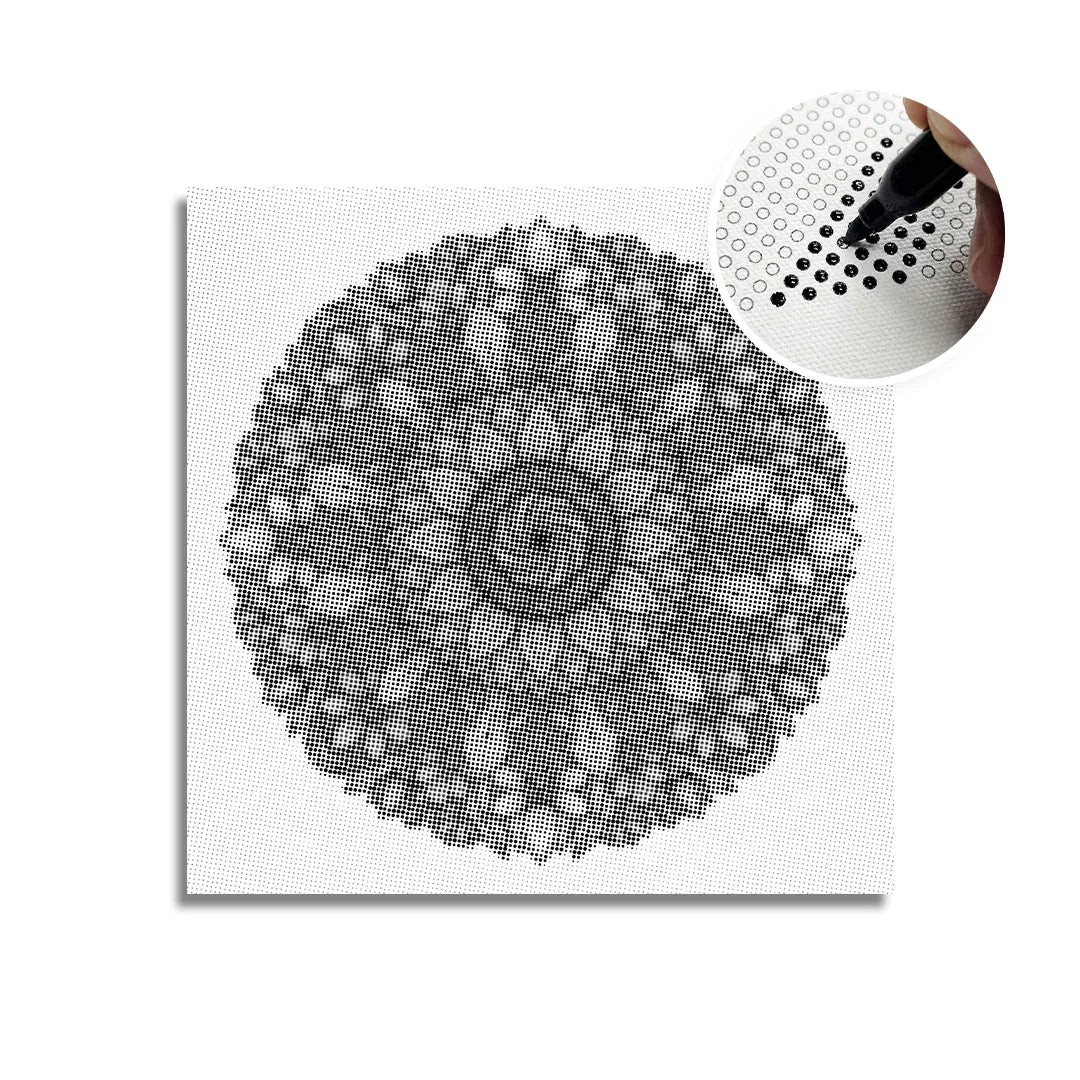 Mandala avec peinture à points de fleurs