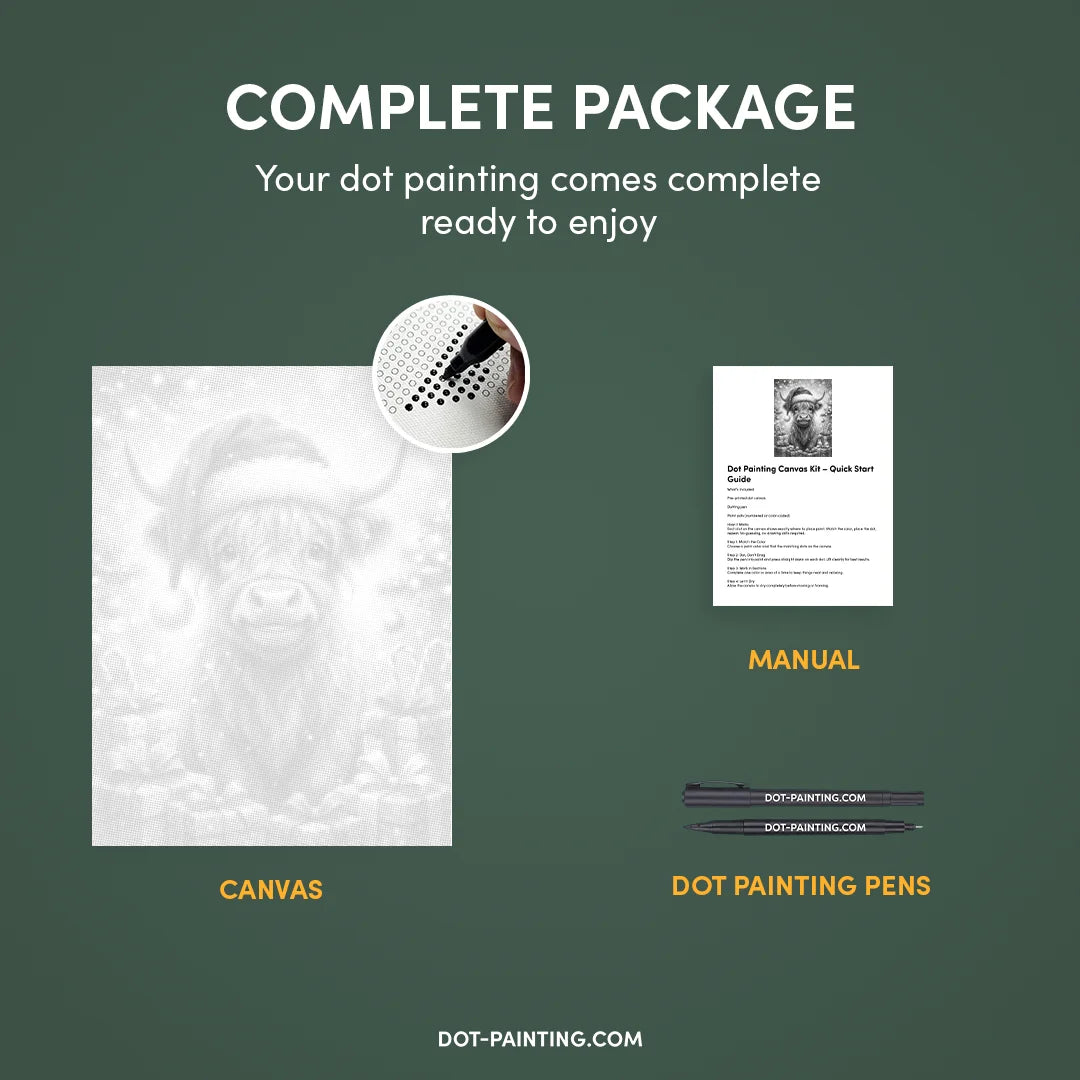 Highlands écossais avec cadeaux Dot Painting