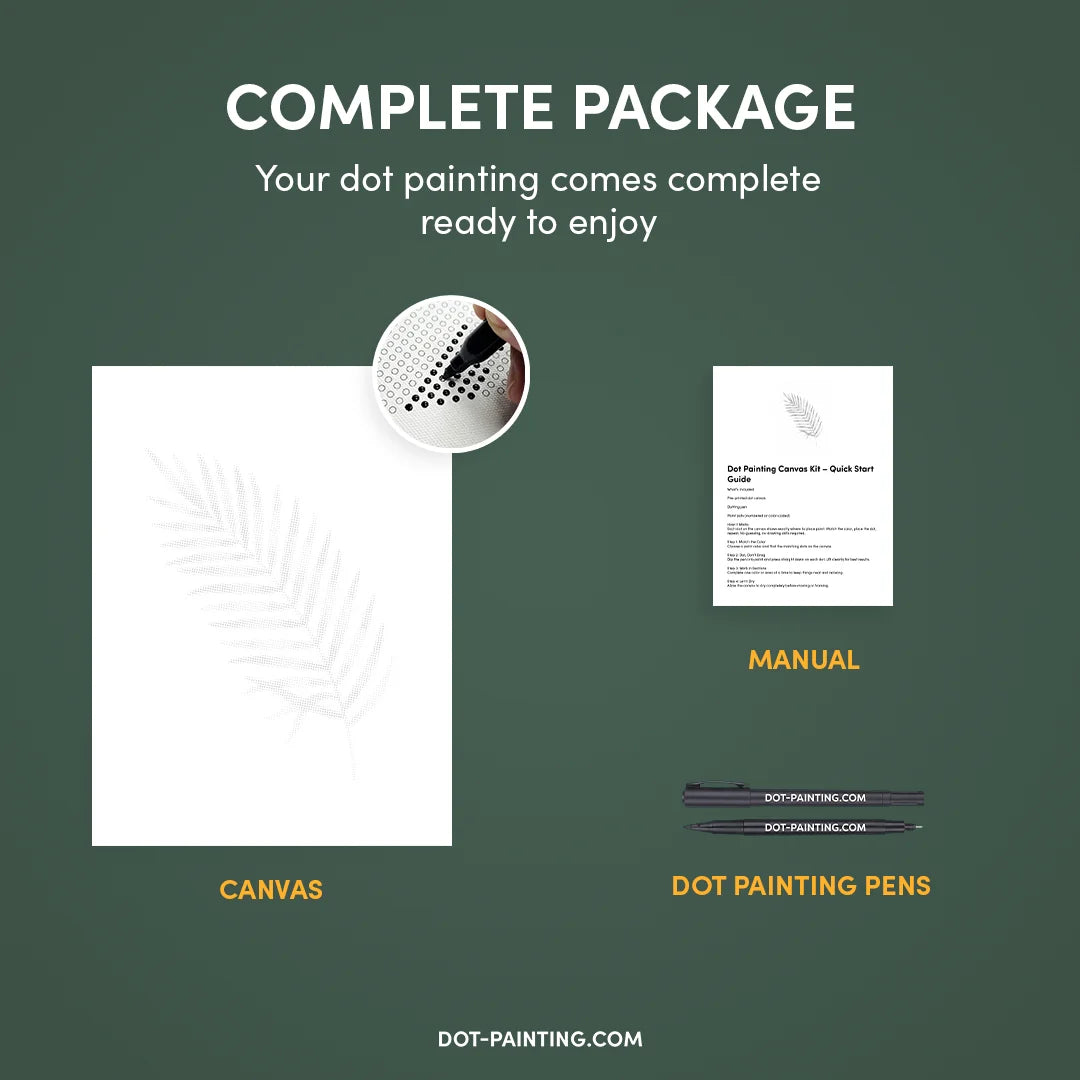 Peinture à points de feuille de palmier