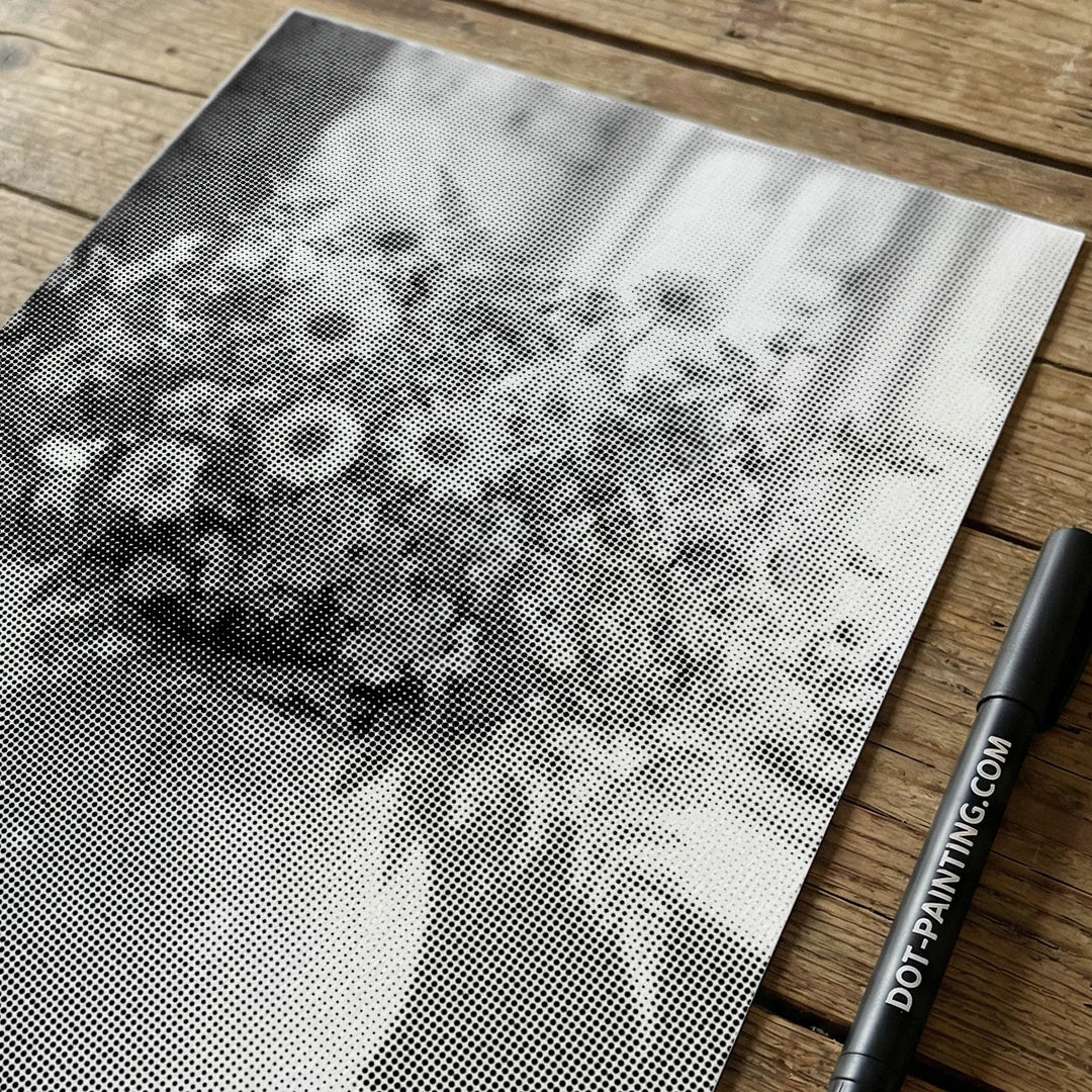 Peinture à points de vase à fleurs