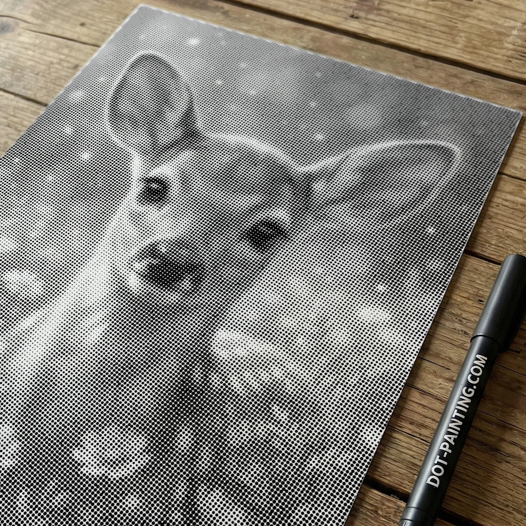 Peinture à points de cerf avec des fleurs