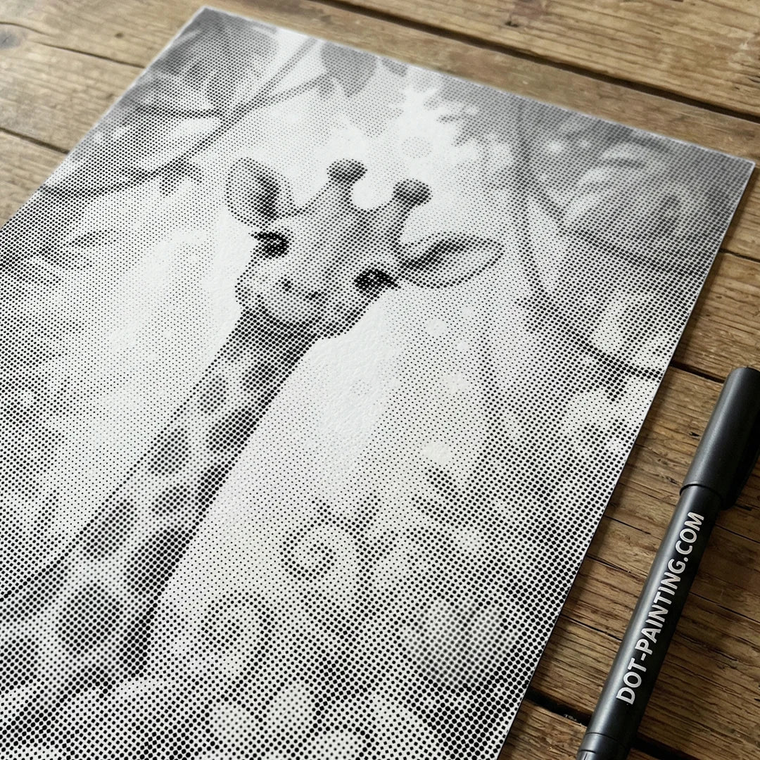 Peinture à pois girafe avec fleurs