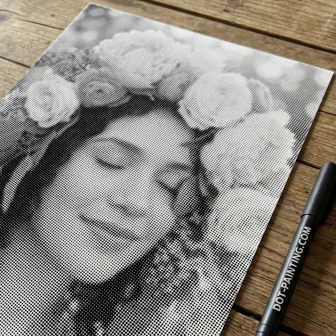 Peinture à 2 points de femmes avec des fleurs