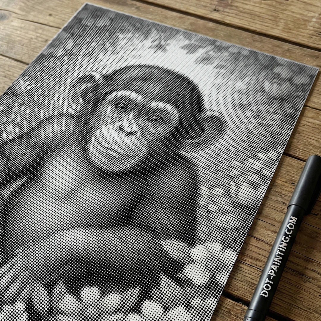 Singe avec peinture à pois de fleurs