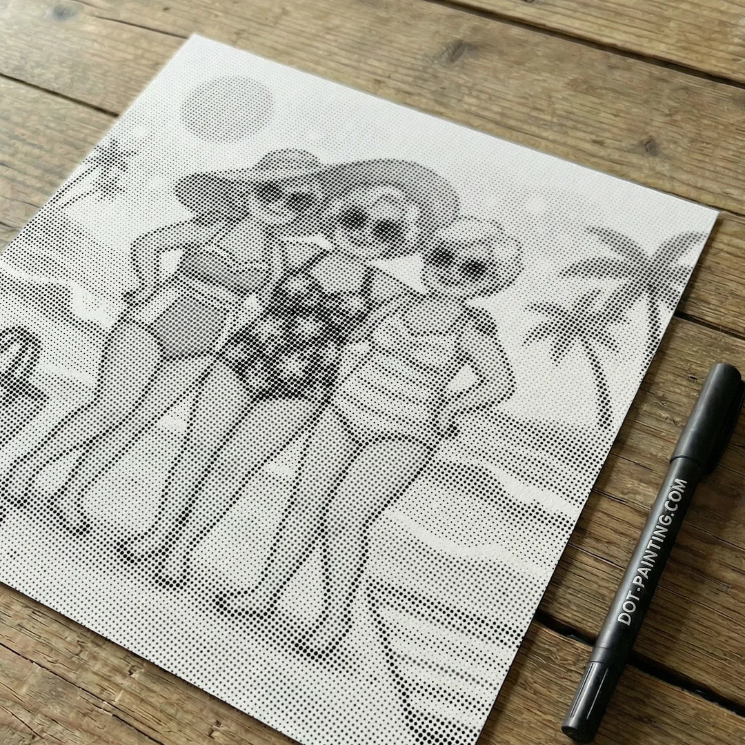 Peinture à points de vieilles dames